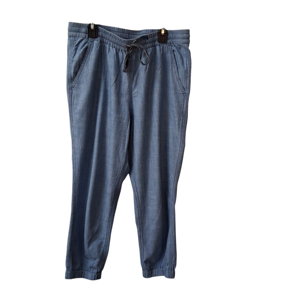 J. Crew Point Sur Women Blue Denim Jogger Elastic Waistband Jogger Pants-6